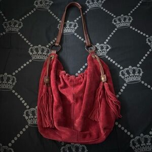 Lucky Brand Vintage Suede Hobo Bag